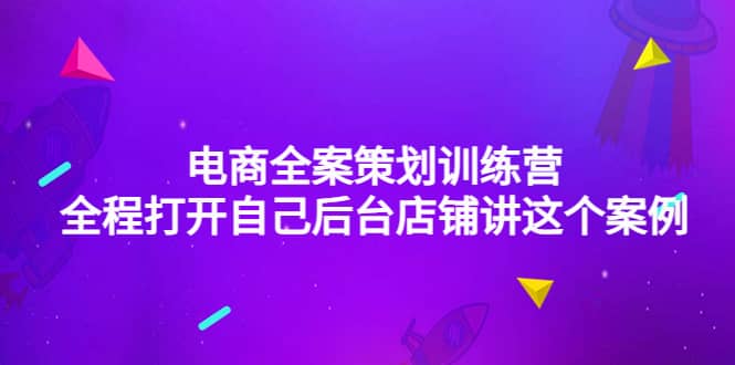 电商全案策划训练营：全程打开自己后台店铺讲这个案例（9节课时）创业之家-网创项目资源站-副业项目-创业项目-搞钱项目创业之家