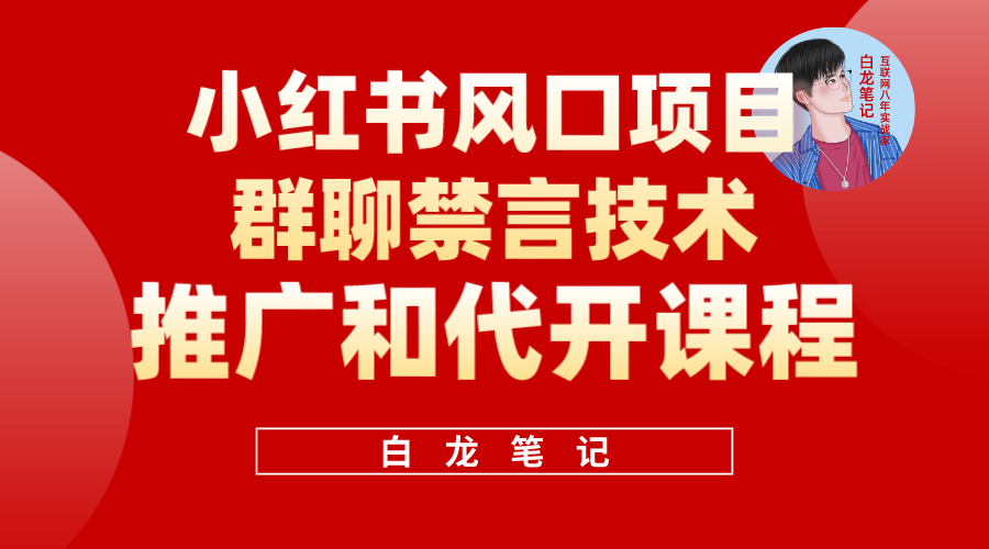 小红书风口项目日入300+，小红书群聊禁言技术代开项目，适合新手操作创业之家-网创项目资源站-副业项目-创业项目-搞钱项目创业之家