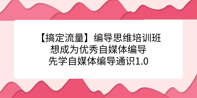 【搞定流量】编导思维培训班，想成为优秀自媒体编导先学自媒体编导通识1.0创业之家-网创项目资源站-副业项目-创业项目-搞钱项目创业之家