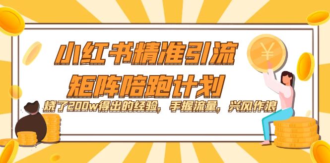 小红书精准引流·矩阵陪跑计划：烧了200w得出的经验，手握流量，兴风作浪！创业之家-网创项目资源站-副业项目-创业项目-搞钱项目创业之家