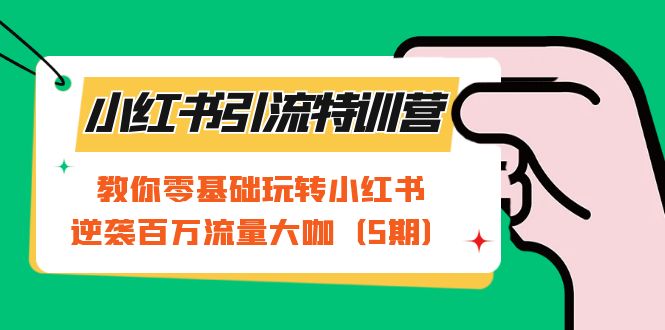 小红书引流特训营-第5期：教你零基础玩转小红书，逆袭百万流量大咖创业之家-网创项目资源站-副业项目-创业项目-搞钱项目创业之家