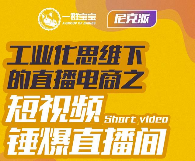 尼克派·工业化思维下的直播电商之短视频锤爆直播间，听话照做执行爆单创业之家-网创项目资源站-副业项目-创业项目-搞钱项目创业之家