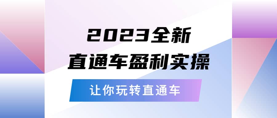2023全新直通车·盈利实操：从底层，策略到搭建，让你玩转直通车创业之家-网创项目资源站-副业项目-创业项目-搞钱项目创业之家
