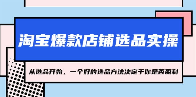 淘宝爆款店铺选品实操，2023从选品开始，一个好的选品方法决定于你是否盈利创业之家-网创项目资源站-副业项目-创业项目-搞钱项目创业之家