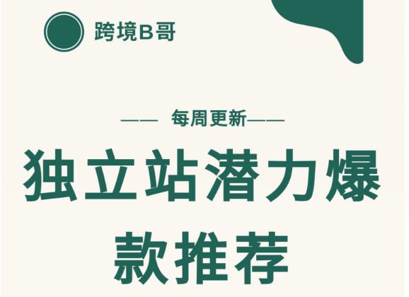 【跨境B哥】独立站潜力爆款选品推荐，测款出单率高达百分之80（每周更新）创业之家-网创项目资源站-副业项目-创业项目-搞钱项目创业之家