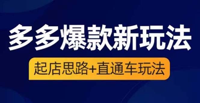 2023拼多多爆款·新玩法：起店思路+直通车玩法（3节精华课）创业之家-网创项目资源站-副业项目-创业项目-搞钱项目创业之家