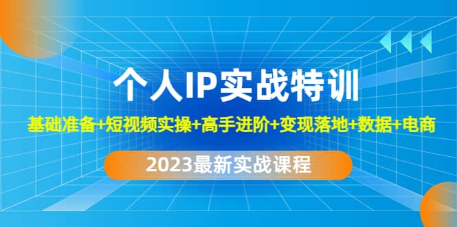 2023个人IP实战特训：基础准备+短视频实操+高手进阶+变现落地+数据+电商创业之家-网创项目资源站-副业项目-创业项目-搞钱项目创业之家