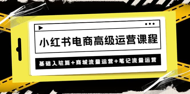 小红书电商高级运营课程：基础入驻篇+商城流量运营+笔记流量运营创业之家-网创项目资源站-副业项目-创业项目-搞钱项目创业之家