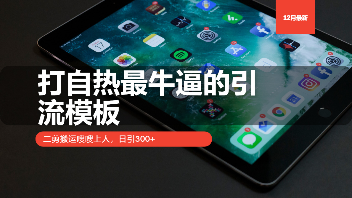 打自热最牛逼的引流模板，日引300+，二剪搬运嗖嗖上人创业之家-网创项目资源站-副业项目-创业项目-搞钱项目创业之家
