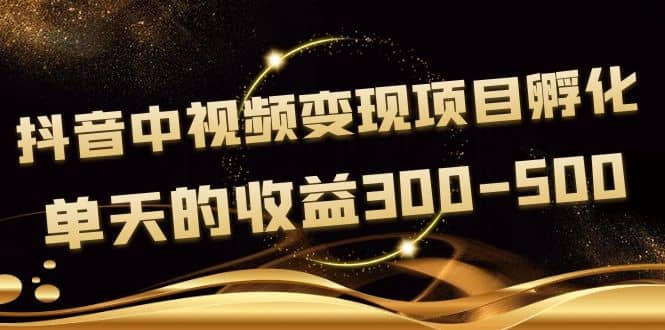 黄岛主《抖音中视频变现项目孵化》单天的收益300-500 操作简单粗暴创业之家-网创项目资源站-副业项目-创业项目-搞钱项目创业之家
