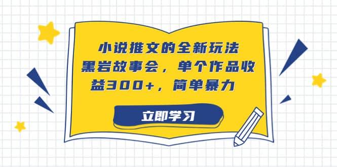 小说推文的全新玩法，黑岩故事会，单个作品收益300+，简单暴力创业之家-网创项目资源站-副业项目-创业项目-搞钱项目创业之家