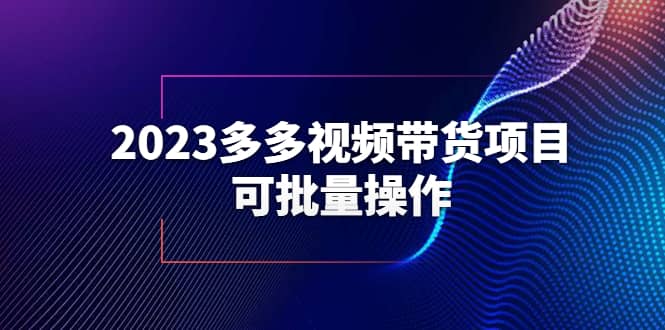 2023多多视频带货项目，可批量操作【保姆级教学】创业之家-网创项目资源站-副业项目-创业项目-搞钱项目创业之家
