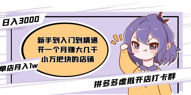 拼多多虚拟开店打卡群：新手到入门到精通创业之家-网创项目资源站-副业项目-创业项目-搞钱项目创业之家