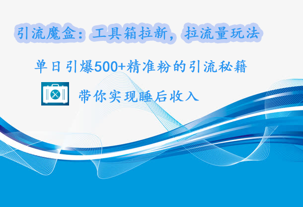 引流魔盒：工具箱拉新，拉流量玩法，单日引爆500+精准粉的引流秘籍，带你实现睡后收入创业之家-网创项目资源站-副业项目-创业项目-搞钱项目创业之家
