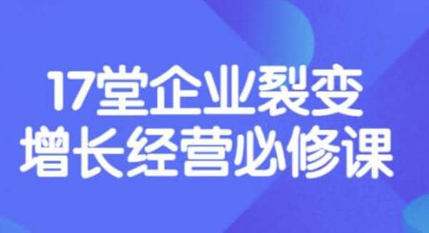 《盈利增长17堂必修课》企业裂变增长的经营智慧，带你了解增长的本质创业之家-网创项目资源站-副业项目-创业项目-搞钱项目创业之家