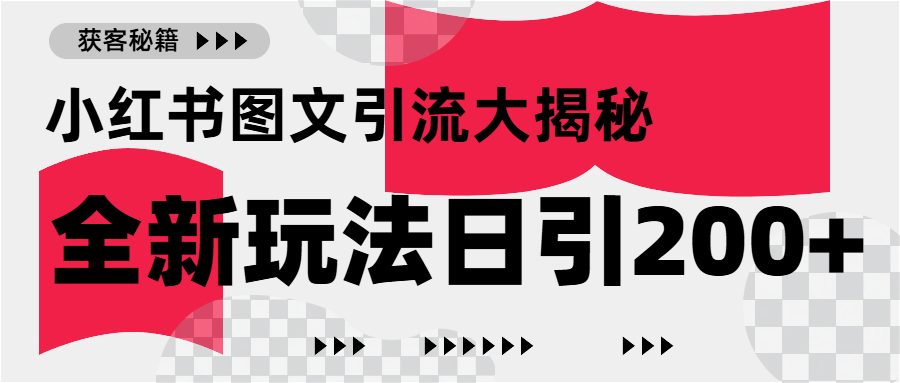 小红书图文引流，只需一张图片即可撬动百万流量，日引200+创业粉创业之家-网创项目资源站-副业项目-创业项目-搞钱项目创业之家