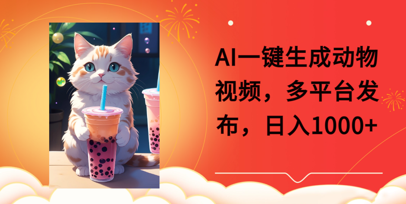 AI一键生成动物搞笑视频，多平台发布，轻松破千万播放，日入2000+创业之家-网创项目资源站-副业项目-创业项目-搞钱项目创业之家
