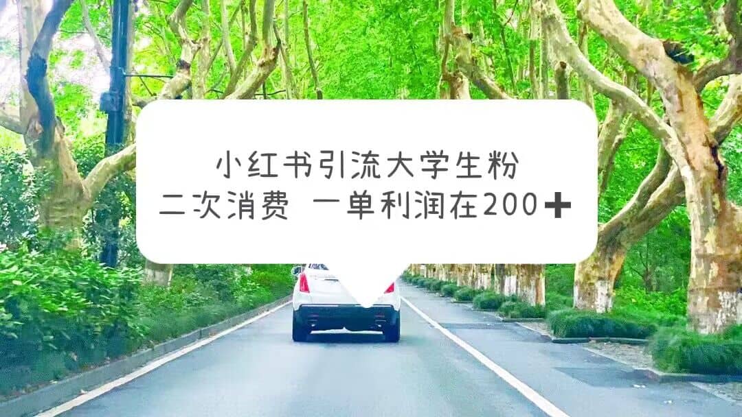 小红书引流大学生粉，变现项目，一单利润在200+（教程+资源）创业之家-网创项目资源站-副业项目-创业项目-搞钱项目创业之家