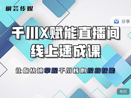枫芸传媒-线上千川提升课，提升千川认知，提升千川投放效果创业之家-网创项目资源站-副业项目-创业项目-搞钱项目创业之家