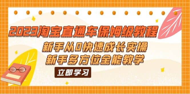 2023淘宝直通车保姆级教程：新手从0快速成长实操，新手多方位全能教学创业之家-网创项目资源站-副业项目-创业项目-搞钱项目创业之家