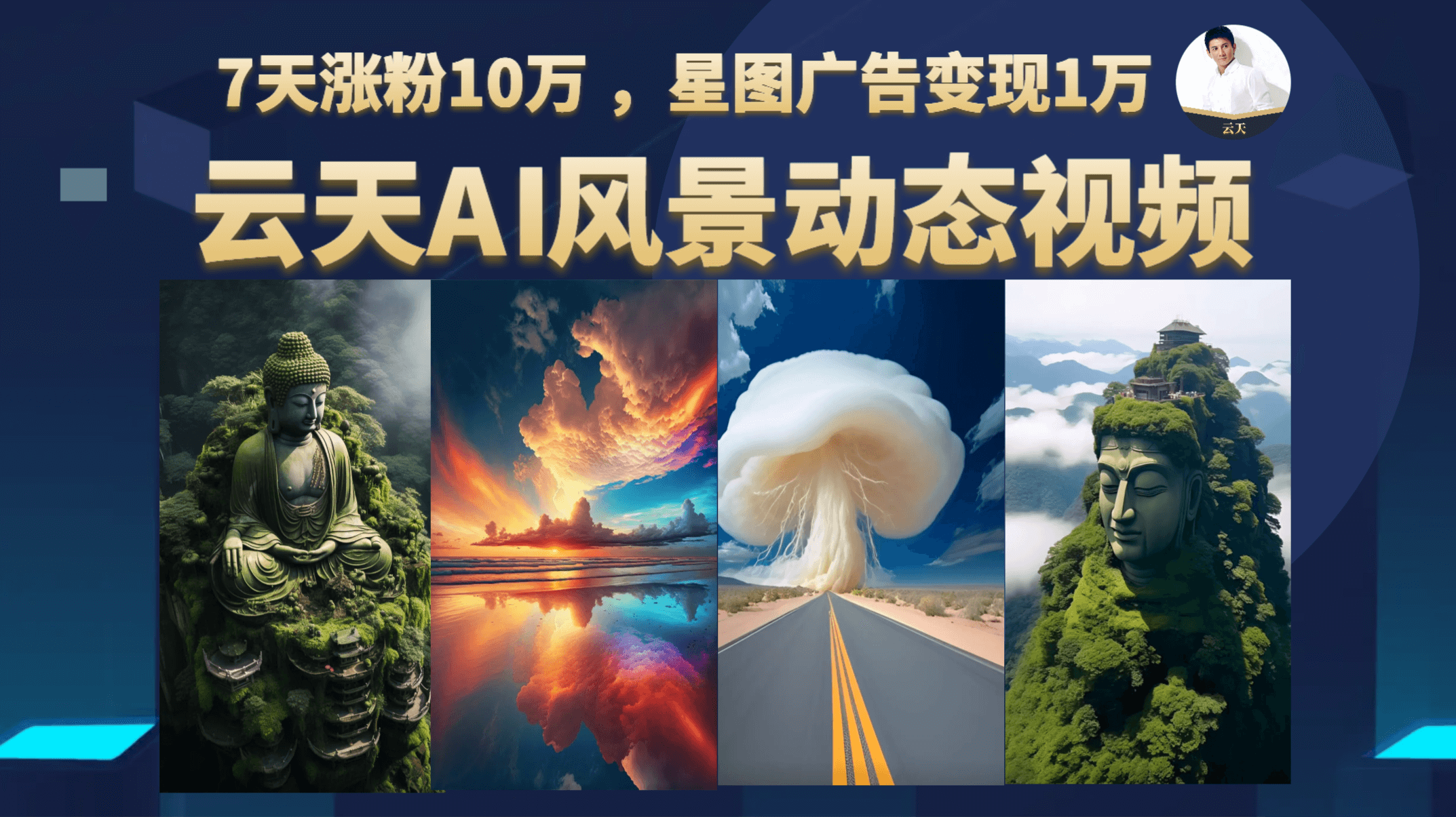 云天AI风景动图视频制作，7天涨粉10万 ，星图广告变现1万创业之家-网创项目资源站-副业项目-创业项目-搞钱项目创业之家