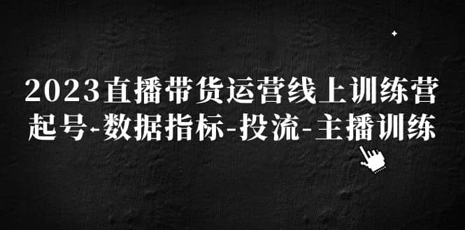 2023直播带货运营线上训练营，起号-数据指标-投流-主播训练创业之家-网创项目资源站-副业项目-创业项目-搞钱项目创业之家