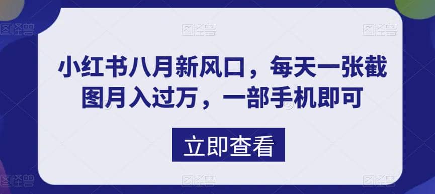 八月新风口，小红书虚拟项目一天收入1000+，实战揭秘创业之家-网创项目资源站-副业项目-创业项目-搞钱项目创业之家