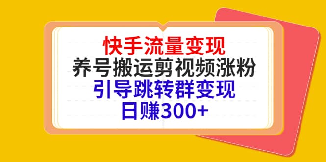 快手流量变现，养号搬运剪视频涨粉，引导跳转群变现日赚300+创业之家-网创项目资源站-副业项目-创业项目-搞钱项目创业之家