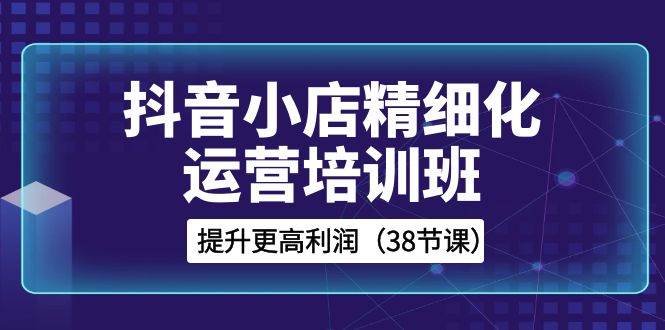 抖音小店-精细化运营培训班，提升更高利润（38节课）创业之家-网创项目资源站-副业项目-创业项目-搞钱项目创业之家