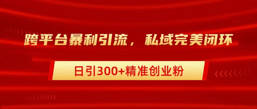 跨平台暴力引流，私域完美闭环，日引300+精准创业粉创业之家-网创项目资源站-副业项目-创业项目-搞钱项目创业之家