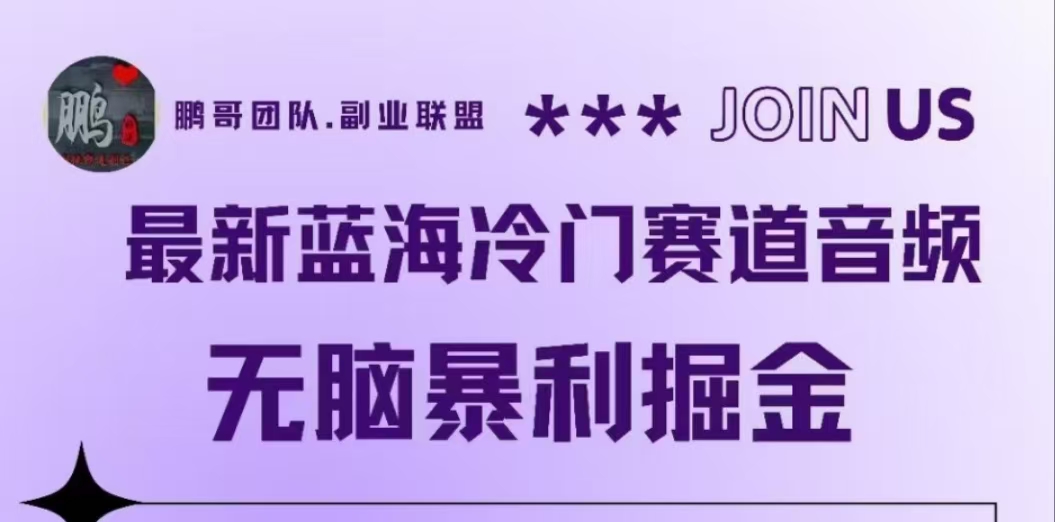 最新蓝海冷门赛道音频，无脑暴利掘金创业之家-网创项目资源站-副业项目-创业项目-搞钱项目创业之家