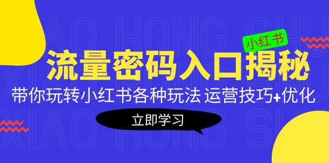 小红书流量密码入口揭秘：带你玩转小红书各种玩法 运营技巧+优化创业之家-网创项目资源站-副业项目-创业项目-搞钱项目创业之家