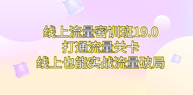 线上流量密训班19.0，打通流量关卡，线上也能实战流量破局创业之家-网创项目资源站-副业项目-创业项目-搞钱项目创业之家