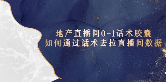 地产-直播间0-1话术胶囊，知道怎么通过话术去拉直播间数据创业之家-网创项目资源站-副业项目-创业项目-搞钱项目创业之家
