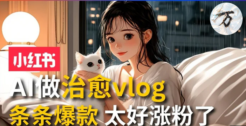 AI治愈系vlog动画视频，小红书7天 涨粉破千，商单报价1500+，0成本制作，日入2000+，有手就会 创业之家-网创项目资源站-副业项目-创业项目-搞钱项目创业之家