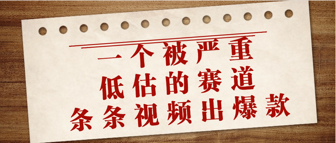 一个被严重低估的赛道，条条视频出爆款，一个月变现3万+创业之家-网创项目资源站-副业项目-创业项目-搞钱项目创业之家
