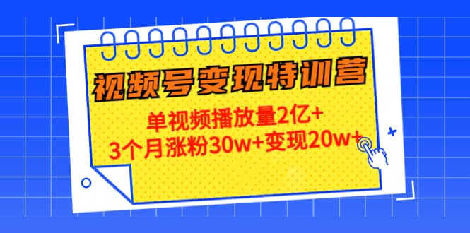 20天视频号变现特训营：单视频播放量2亿+创业之家-网创项目资源站-副业项目-创业项目-搞钱项目创业之家