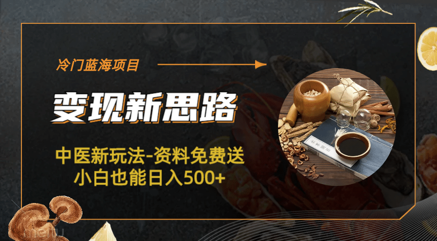 冷门蓝海项目-中医新玩法-冷门蓝海项目-中医新玩法-资料免费送小白也能日入500+500+创业之家-网创项目资源站-副业项目-创业项目-搞钱项目创业之家