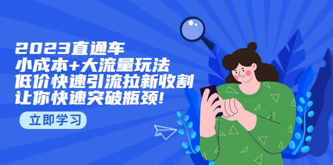 2023直通小成本+大流量玩法，低价快速引流拉新收割，让你快速突破瓶颈创业之家-网创项目资源站-副业项目-创业项目-搞钱项目创业之家