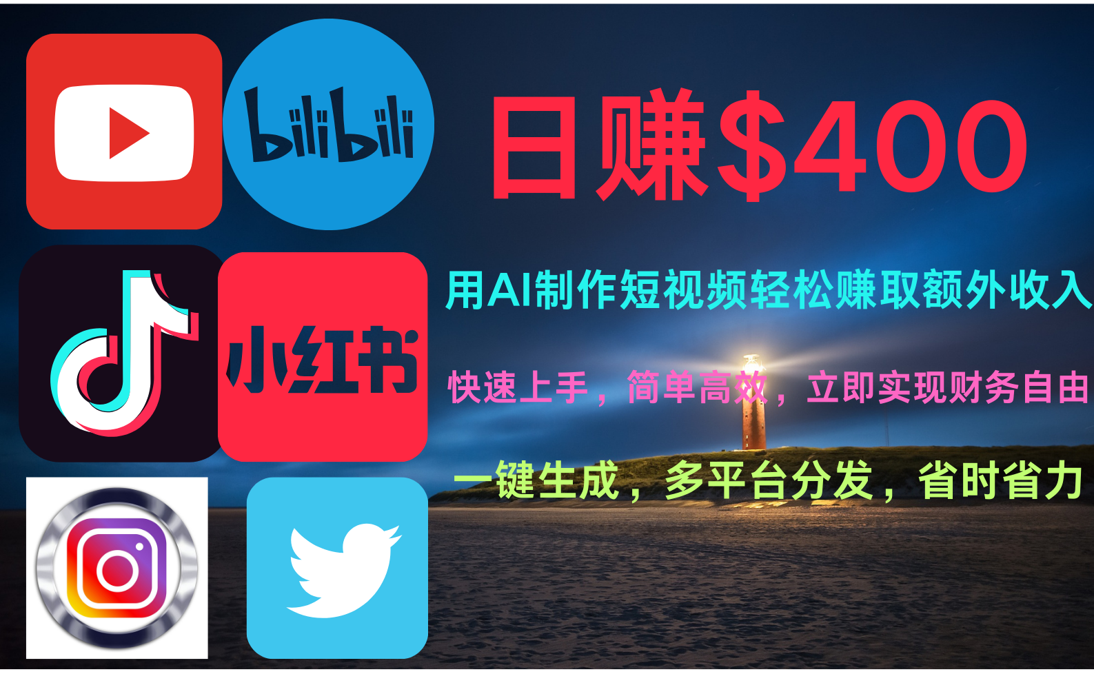 玩转全网视频平台，创造视频就能轻松赚取每天400美金创业之家-网创项目资源站-副业项目-创业项目-搞钱项目创业之家