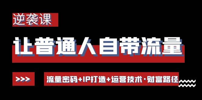 让普通人自带流量的逆袭课：流量密码+IP打造+运营技术·财富路径创业之家-网创项目资源站-副业项目-创业项目-搞钱项目创业之家