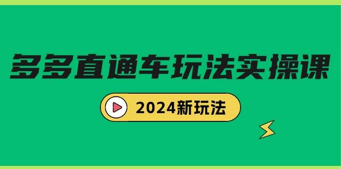多多直通车玩法实战课，2024新玩法（7节课）创业之家-网创项目资源站-副业项目-创业项目-搞钱项目创业之家