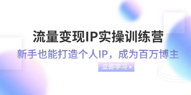 流量变现-IP实操训练营：新手也能打造个人IP，成为百万博主（46节课）创业之家-网创项目资源站-副业项目-创业项目-搞钱项目创业之家