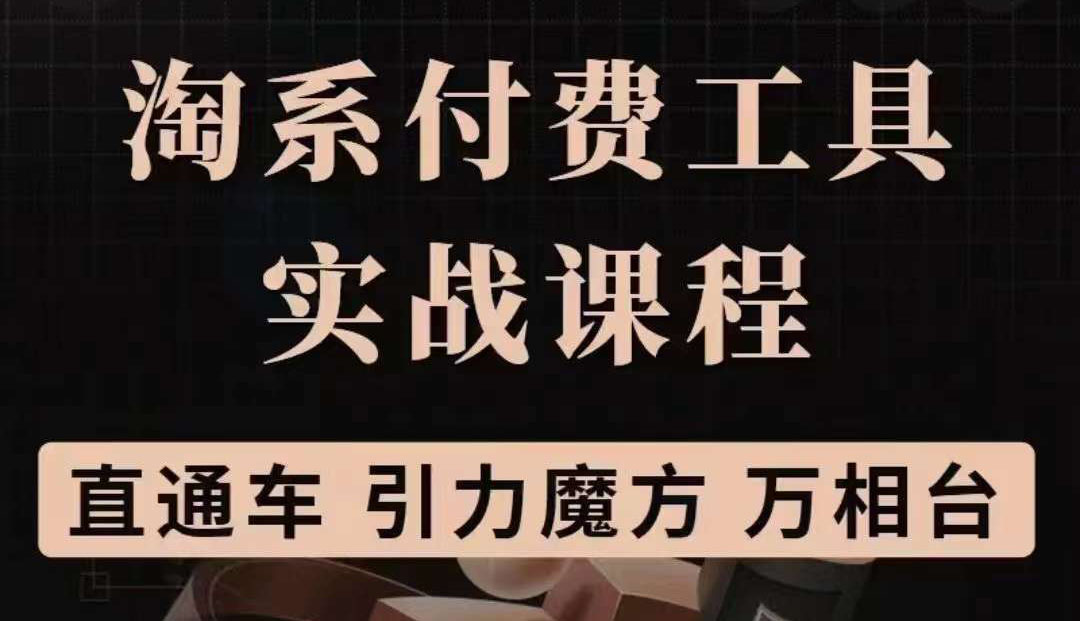 淘系付费工具实战课程【直通车、引力魔方】战略优化，实操演练（价值1299）创业之家-网创项目资源站-副业项目-创业项目-搞钱项目创业之家