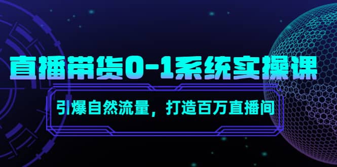 直播带货0-1系统实操课，引爆自然流量，打造百万直播间创业之家-网创项目资源站-副业项目-创业项目-搞钱项目创业之家