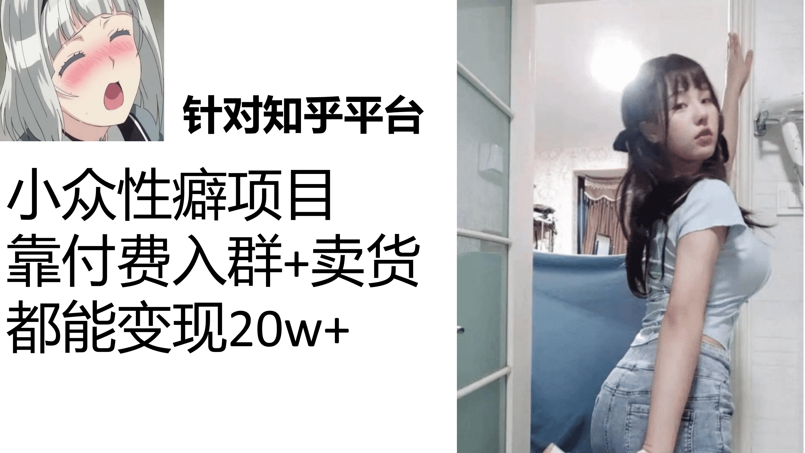 知乎小众性癖项目，Lsp的钱才是最好赚的，付费建群+卖货变现20w创业之家-网创项目资源站-副业项目-创业项目-搞钱项目创业之家