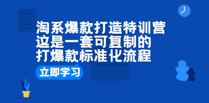 淘系爆款打造特训营：这是一套可复制的打爆款标准化流程创业之家-网创项目资源站-副业项目-创业项目-搞钱项目创业之家