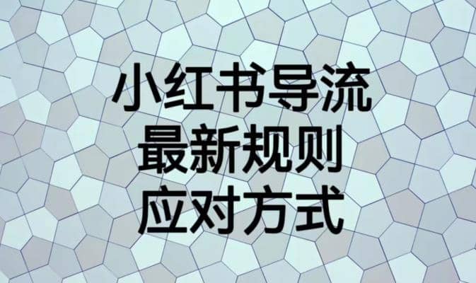 小红书导流最新规则应对方式【揭秘】创业之家-网创项目资源站-副业项目-创业项目-搞钱项目创业之家