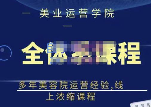 网红美容院全套营销落地课程，多年美容院运营经验，线上浓缩课程创业之家-网创项目资源站-副业项目-创业项目-搞钱项目创业之家
