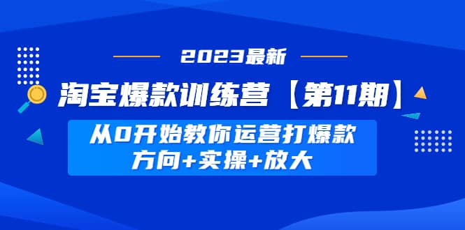 淘宝爆款训练营【第11期】 从0开始教你运营打爆款，方向+实操+放大创业之家-网创项目资源站-副业项目-创业项目-搞钱项目创业之家